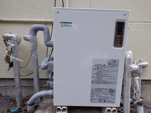 伊勢崎市 コロナ石油給湯機付ふろがまUKB-EF472F(MP) 給湯器交換工事 